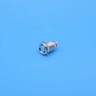 Chrome plate on brass momentary push switch. Bezel 22mm dia. (PBS7)