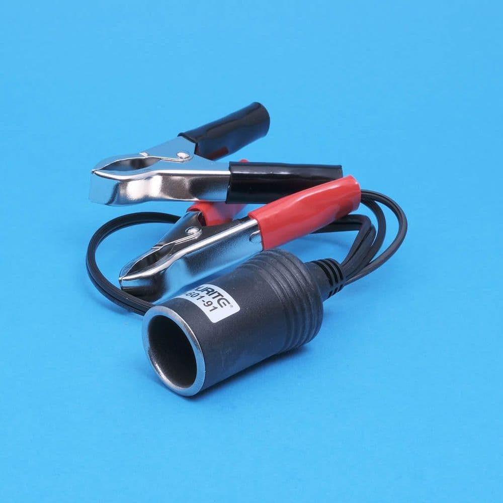 Cigar lighter socket connected to Red and Black croc clips PWRSKT3