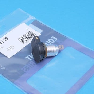 DIN socket for 16mm panel hole. Sprung cover. 16 amps max. (DINSK2)