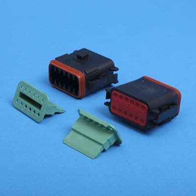 DT 12 way plug. Black. Including wedgelock. (DT06-12SA)