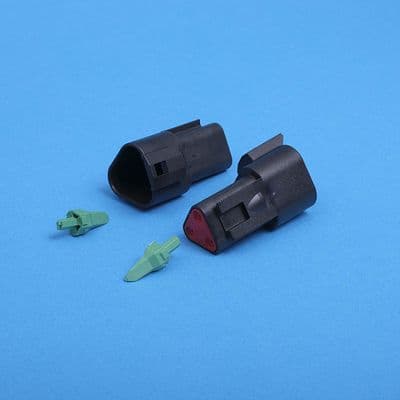 DT 3 way receptacle. Black. Including wedgelock. (DT04-3P)