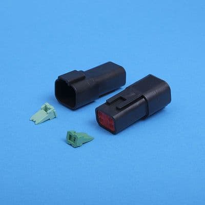 DT 4 way receptacle. Black. Including wedgelock. (DT04-4P)