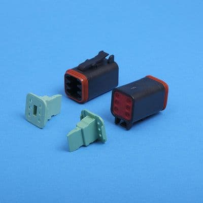 DT 6 way plug. Black. Including wedgelock. (DT06-6S)