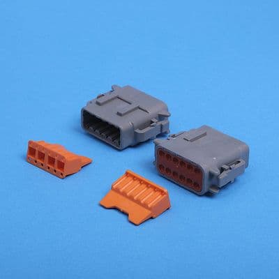 DTM 12 way Plug. Grey. Including wedgelock. (DTM06-12SA)