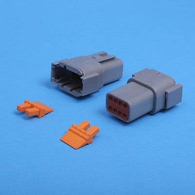 DTM 12 way receptacle. Grey. Including wedgelock.. (DTM04-12PA)