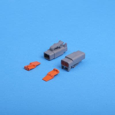 DTM 2 way Plug. Grey. Including wedgelock. (DTM06-2S)