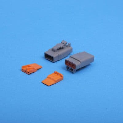 DTM 3 way Plug. Grey. Including wedgelock. (DTM06-3S)