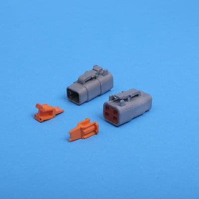 DTM 4 way Plug. Grey. Including wedgelock. (DTM06-4S)