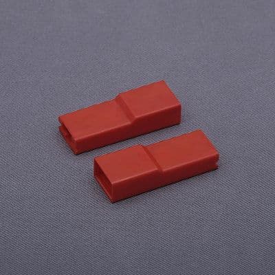Hard plastic 6.3mm female blade terminal cover. Red (RS63004R/10)