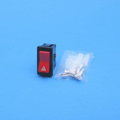 Hazard lights rocker switch. 7 terminals supplied. (8250)