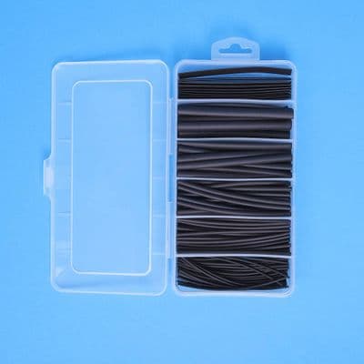 Heatshrink Kit Black 2:1 Ratio. 170 x 100mm Pieces. (K312)