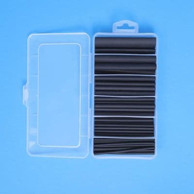 Heatshrink Kit Black 3:1 Ratio. 87 x 100mm Pieces (K313)