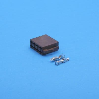 ISO 8 way radio connector - Brown. Including terminals. (RADIO8N)