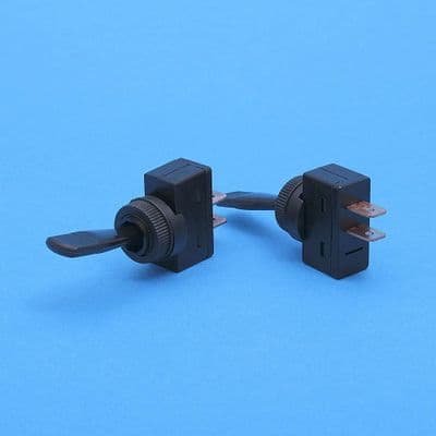 On/off single pole sw. Plastic body with longer flat lever. (60301)