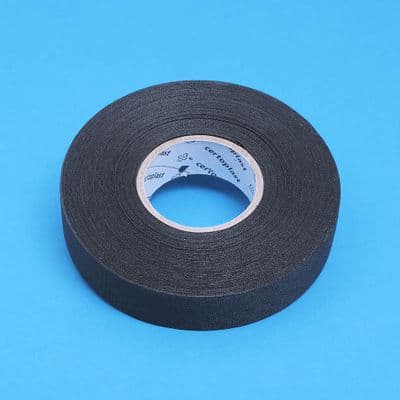 Polyester cloth tape, 19mm x 25mtrs black.0.25mm thick. (CT525SE)