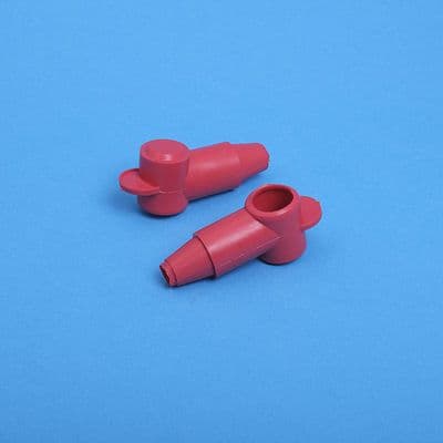 Red PVC Terminal Cover. Cap dia. 14mm  Sleeve dia. 12.7mm. (AC7R)