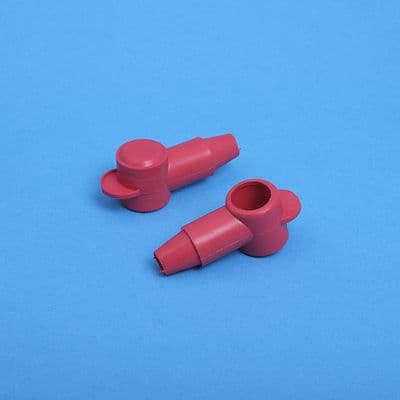 Red PVC Terminal Cover. Cap dia. 16mm  Sleeve dia. 12.7mm. (AC8R)