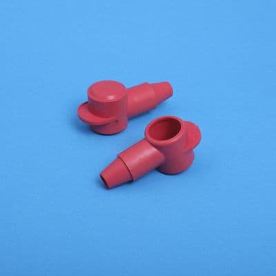 Red PVC Terminal Cover. Cap dia. 18mm  Sleeve dia. 12.7mm. (AC9R)