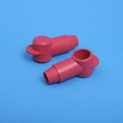 Red PVC Terminal Cover. Cap dia.  20mm  Sleeve dia. 17.8mm. (AC10R)