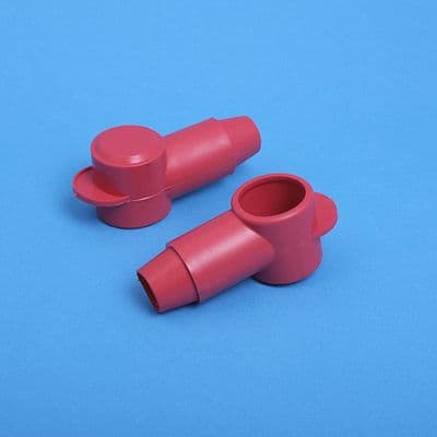 Red PVC Terminal Cover. Cap dia.  22mm  Sleeve dia. 17.8mm. (AC11R)