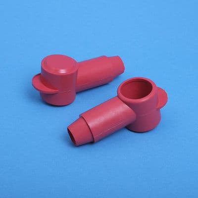 Red PVC Terminal Cover. Cap dia.  24mm  Sleeve dia. 17.8mm. (AC12R)