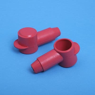 Red PVC Terminal Cover. Cap dia.  26mm  Sleeve dia. 17.8mm. (AC13R)