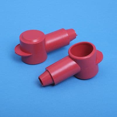Red PVC Terminal Cover. Cap dia.  28mm  Sleeve dia. 19.1mm. (AC14R)