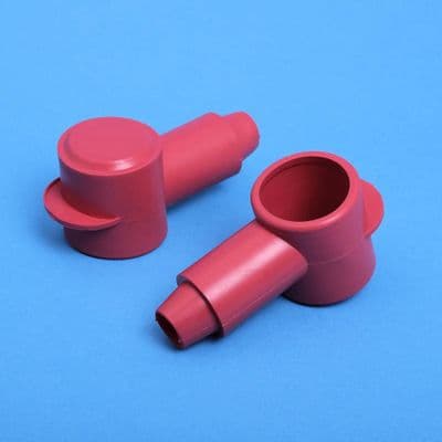 Red PVC Terminal Cover. Cap dia.  30mm  Sleeve dia. 19.1mm (AC15R)