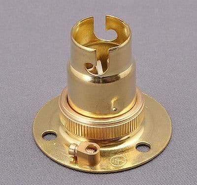 SBC batten lamp holder with spring contacts. 3 fixing holes (70500)