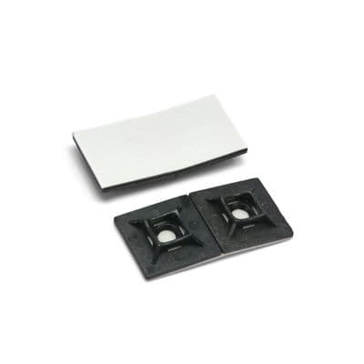 Self adhesive cable tie base (4.8mm ties) with fixing hole. (SAB2/10)
