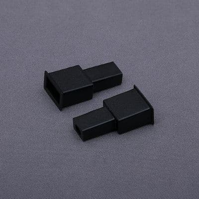 Single cover for 6.3mm male blade terminal. Black. 10 pack. (RS63003B/10)