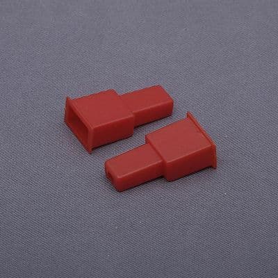 Single cover for 6.3mm male blade terminal. Red. 10 pack. (RS63003R/10)