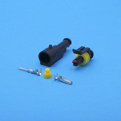 Small 1 way sealed connector kit. Red secondary lock. (SC1.66KIT)