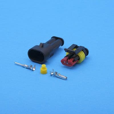 Small 2 way sealed connector kit. Red secondary lock. (SC2.66KIT)