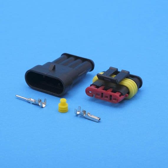 Small 4 way sealed connector kit. Red secondary lock. (SC4.66KIT)