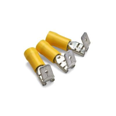 Yellow pre ins piggy back blade terminal 6.3mm. (T603)