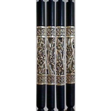 Ebony and Silver Art Nouveau Flowers