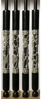 Ebony and Silver Arts and Crafts Rose