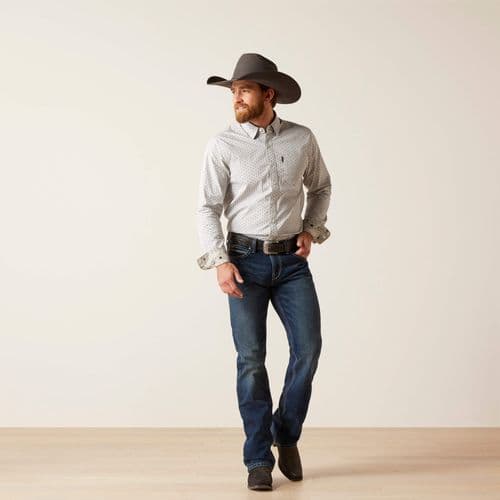 ARIAT Maddox Stretch Modern Fit Shirt - Grey