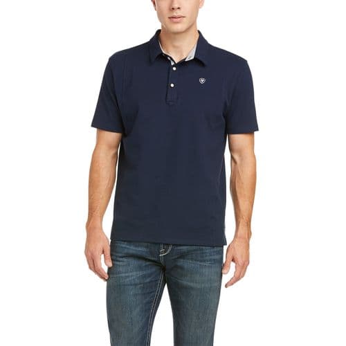 ARIAT Mens Medal Polo Shirt - (Navy)