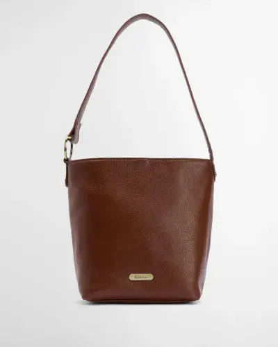 BARBOUR Cedar Leather Bucket Bag (Brown)
