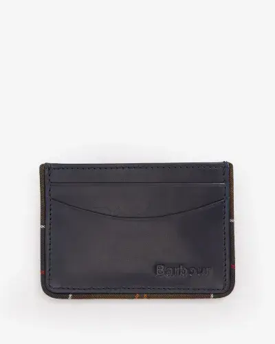 BARBOUR Chatton Leather Card Holder (Navy/Classic)