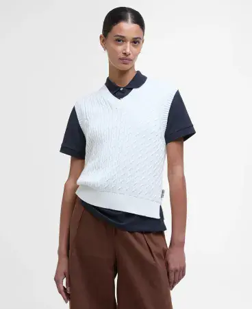 BARBOUR Hartland Sweater Vest (White)