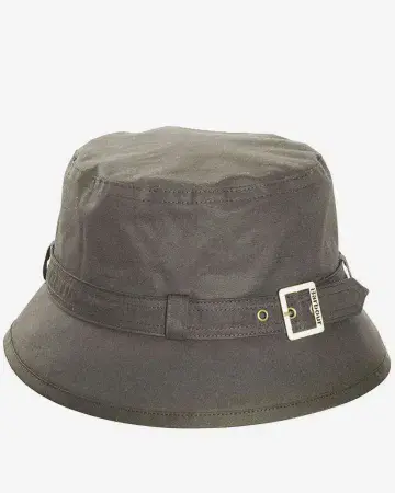 BARBOUR Kelso Wax Belted Bucket Hat (Olive)