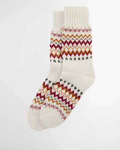 BARBOUR Kingsford Fair Isle Socks (Cloud)