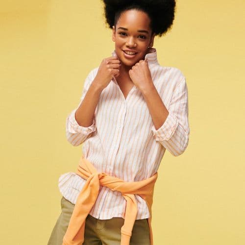 BARBOUR Marine Linen Shirt Papaya