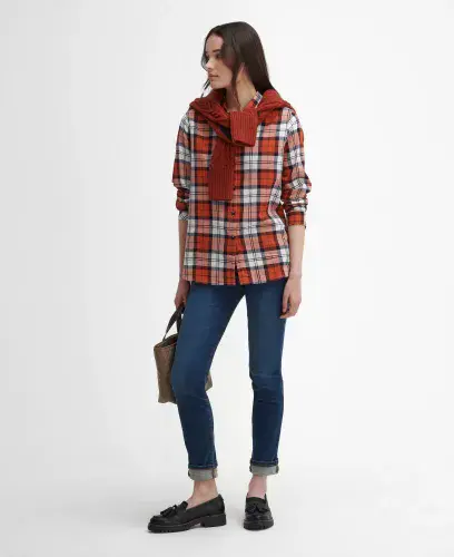 BARBOUR -  Moorland Check Shirt - (Spiced Pumpkin)