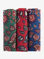 BARBOUR Paisley Handkerchief Pack (Red-Green-Navy)