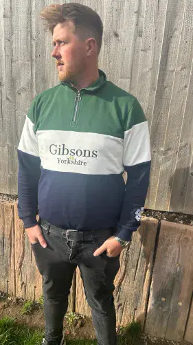 GIBSONS Adam 1/4 Zip (Green/White)