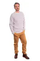 RUPERT & BUCKLEY Crew Cable Knit Sweater Grey